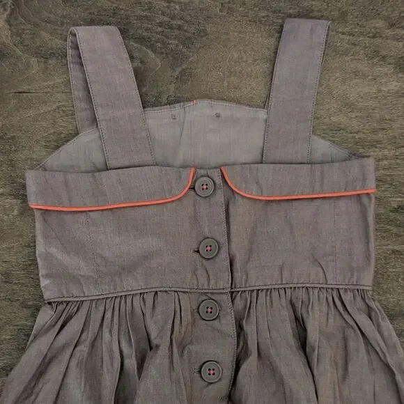 Mini Boden Girls Brown Sleeveless Striped Cotton Summer Dress Outfit Size 1.5-2Y - Picture 5 of 9